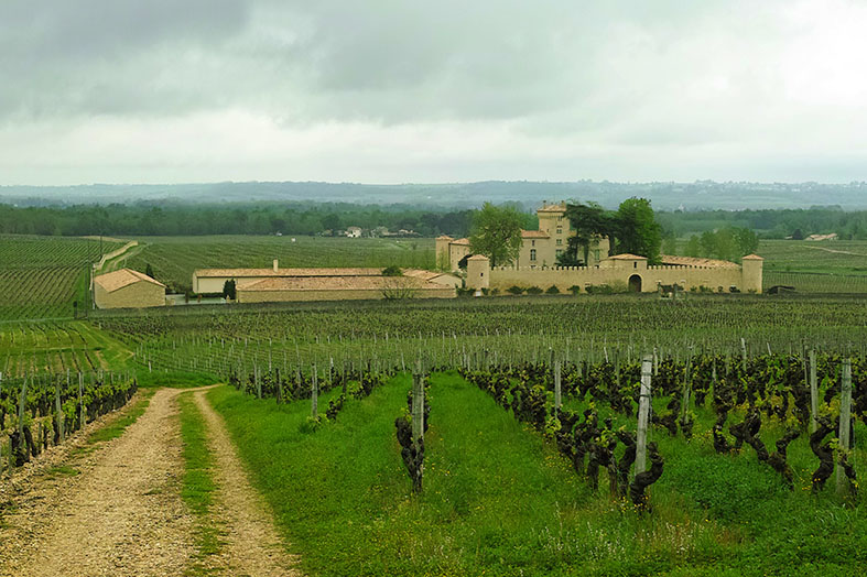 Le château Lafaurie-Peyraguey vu de la croupe de Clos Haut-Peyraguey.