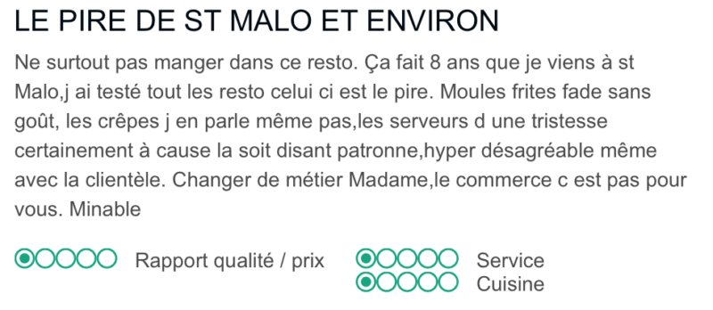 Avis Negatifs Sur Les Restaurants Florilege Gratine De Commentaires Postes Sur Internet Food Sens