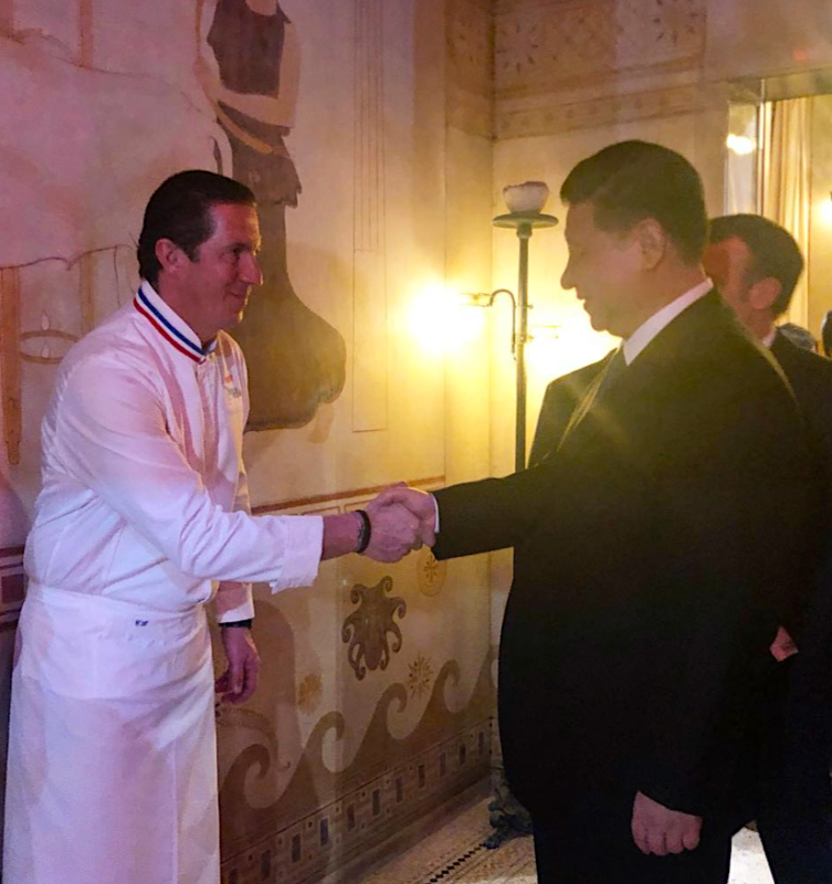 Christophe Bacquié fait la cuisine pour les couples Présidentiels Français et Chinois
