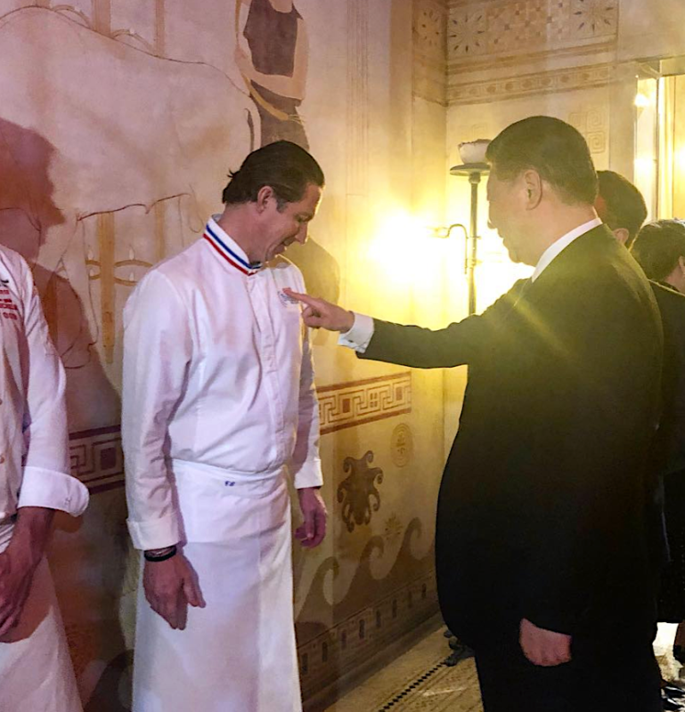 Christophe Bacquié fait la cuisine pour les couples Présidentiels Français et Chinois