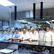 Dans les cuisines du Louis XV à Monaco pour le dîner croisé Romain Merder/Dominique Lory/Jessica Prealpato