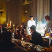Denis Courtiade, François Delahaye, Angelo Musa, Jean Imbert, fêtent le premier anniversaire de la table gastronomique du Plaza Athénée